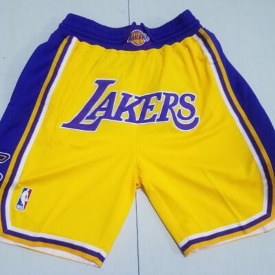 NBA Los Angeles Lakers Retro Swing Men Yellow Stitched Pocket Basketball Shorts - Limited Shorts | NBA Shorts