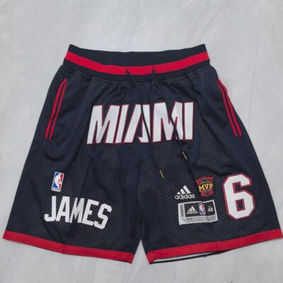 Miami Heat LeBron James #6 Finals MVP Basketball Shorts - Navy Red Edition - Limited Shorts | NBA Shorts