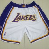 NBA Los Angeles Lakers Retro Swing Men White Stitched Pocket Basketball Shorts - Limited Shorts | NBA Shorts