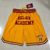 NBA Bel-Air Academy Athletics Will Smith #14 Yellow Pocket Basketball Shorts - Limited Shorts | NBA Shorts