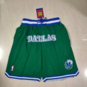 NBA Dallas Mavericks Mitchell and Ness Green Hardwood Classics 1996-97 Just Don Basketball Shorts - Limited Shorts | NBA Shorts