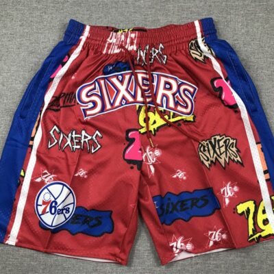 Mitchell & Ness Red Philadelphia 76ers 1998/99 Hardwood Classics Slap Sticker Swingman - Limited Shorts | NBA Shorts