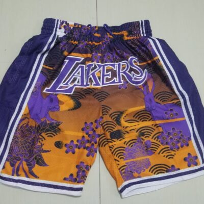 NBA Los Angeles Lakers - Vintage Flowers Basketball Shorts - Limited Shorts | NBA Shorts