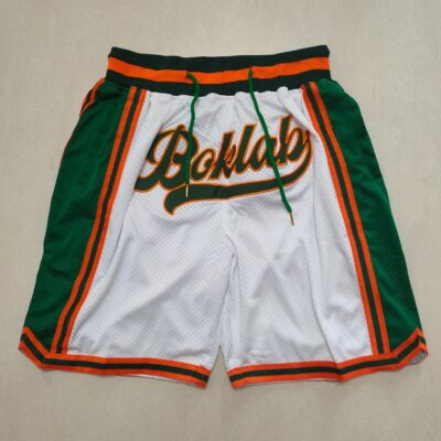 NBA Boklas Vintage-Style White/Green Basketball Shorts - Limited Shorts | NBA Shorts NBA Boklas Vintage-Style White/Green Basketball Shorts - Limited Shorts | NBA Shorts
