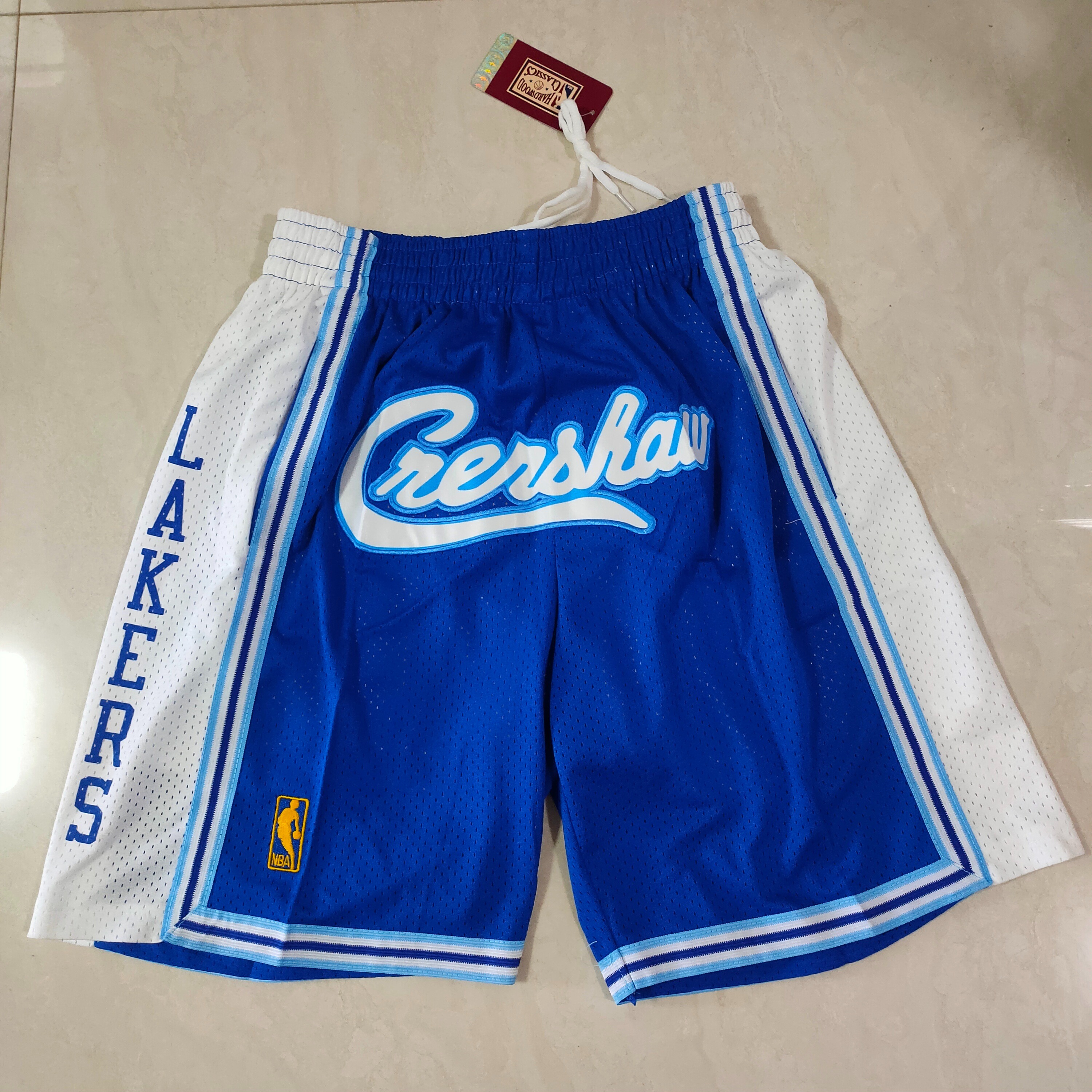 NBA Hardwood Classics NBA Los Angeles Lakers x Crenshaw Blue Basketball Shorts - Limited Shorts | NBA Shorts NBA Hardwood Classics NBA Los Angeles Lakers x Crenshaw Blue Basketball Shorts - Limited Shorts | NBA Shorts