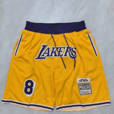 NBA Los Angeles Lakers Hardwood Classics Kobe Bryant Yellow Shorts  - Limited Shorts | NBA Shorts