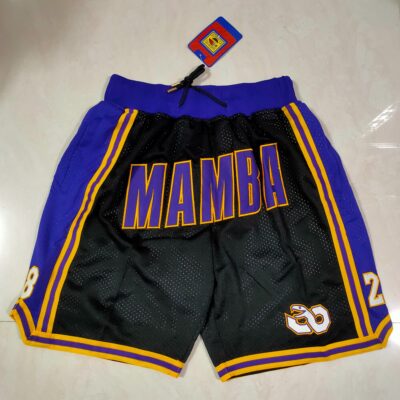 NBA Kobe Bryant Los Angeles Lakers Black Purple Mamba Just Don Basketball Shorts - Limited Shorts | NBA Shorts