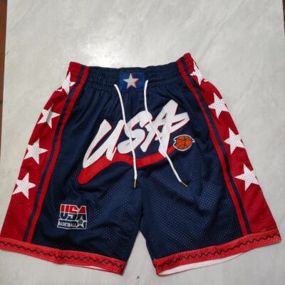 Mitchell & Ness x Just Don Navy USA Authentic BasketBall Shorts   - Limited Shorts | NBA Shorts