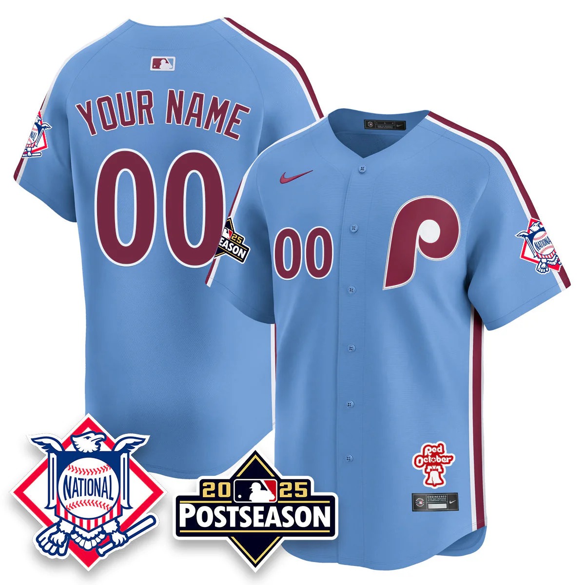 Custom Philadelphia Phillies 2025 Postseason Jersey - All Stitched - Limited Jersey | MLB Jersey Custom Philadelphia Phillies 2025 Postseason Jersey - All Stitched - Limited Jersey | MLB Jersey