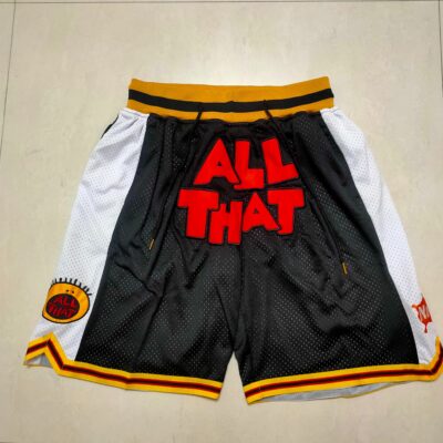 NBA Basketball shorts All That Logo Cartoon Comics Black Shorts - Limited Shorts | NBA Shorts