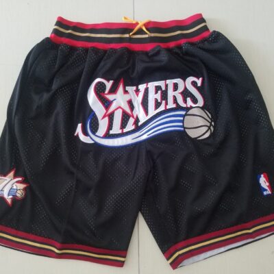 NBA Philadelphia 76ers Retro With Pockets Basketball Shorts Black Basketball Team Shorts - Limited Shorts | NBA Shorts