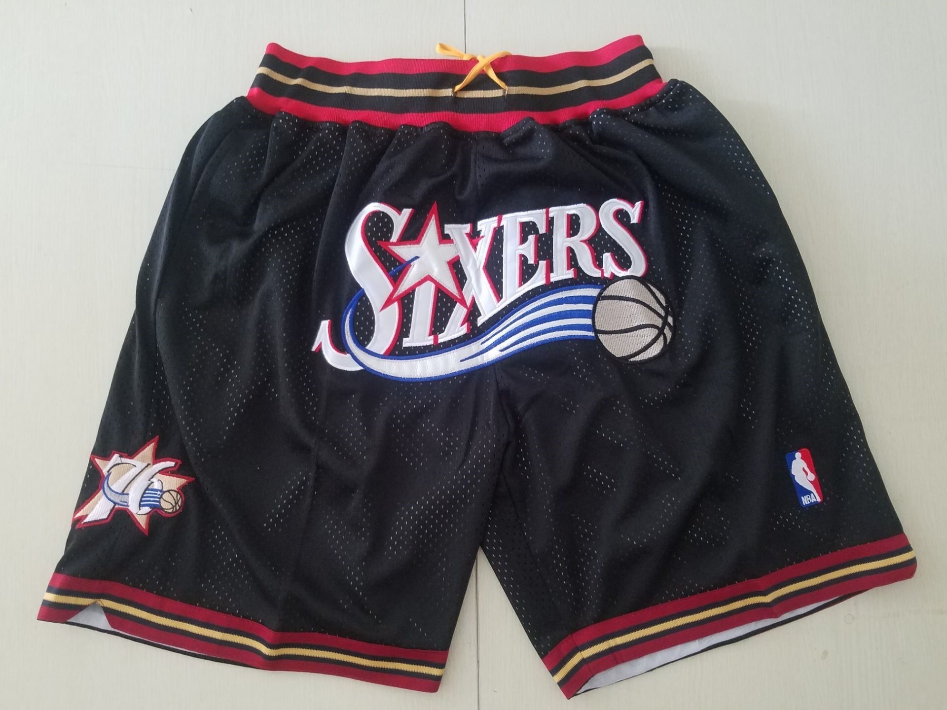 NBA Philadelphia 76ers Retro With Pockets Basketball Shorts Black Basketball Team Shorts - Limited Shorts | NBA Shorts NBA Philadelphia 76ers Retro With Pockets Basketball Shorts Black Basketball Team Shorts - Limited Shorts | NBA Shorts