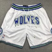NBA Minnesota Timberwolves White Hardwood Classics Mitchell & Ness White Shorts - Limited Shorts | NBA Shorts