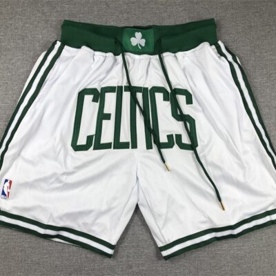 NBA Boston Celtics Basketball Shorts Stitched White Shorts - Limited Shorts | NBA Shorts