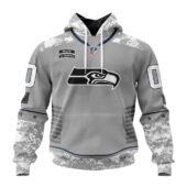 Seattle Seahawks | Light Weight Specialized Design Camo Salute Hoodie - Limited Hoodie | NFL Hoodie