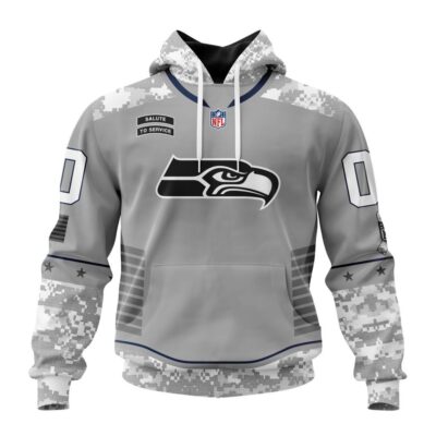 Seattle Seahawks | Light Weight Specialized Design Camo Salute Hoodie - Limited Hoodie | NFL Hoodie