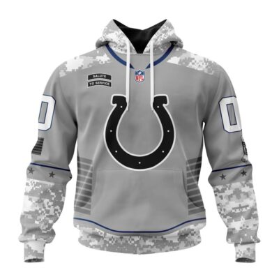 Indianapolis Colts | Light Weight Specialized Design Camo Salute Hoodie - Limited Hoodie | NFL Hoodie