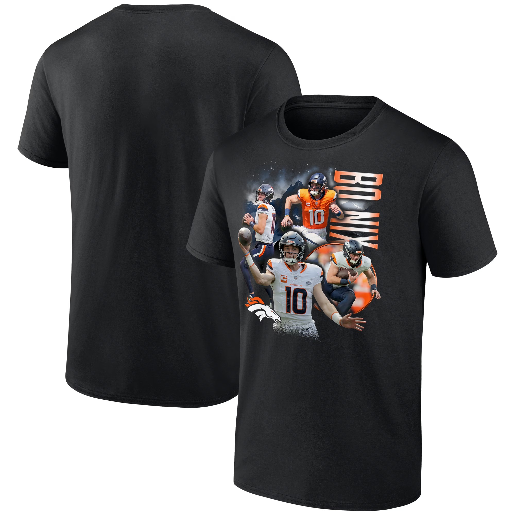Men's Denver Broncos Bo Nix Black Notorious Graphic T-Shirt | NFl T-Shirt Men's Denver Broncos Bo Nix Black Notorious Graphic T-Shirt | NFl T-Shirt