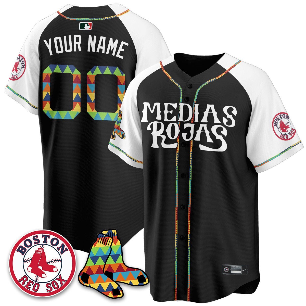 Custom Boston Red Sox _Medias Rojas_ Limited Jersey - All Stitched - Limited Jersey | MLB Jersey Custom Boston Red Sox _Medias Rojas_ Limited Jersey - All Stitched - Limited Jersey | MLB Jersey