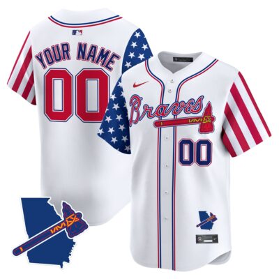 Atlanta Braves 2025 Independence Day Vapor Premier Limited Custom Jersey V2 - All Stitched - Limited Jersey | MLB Jersey