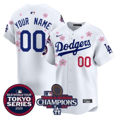 Dodgers Tokyo Series 2025 World Series Champions Patch Vapor Premier Limited Custom Jersey - Stitched - Limited Jersey | MLB Jersey