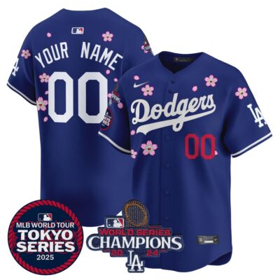 Dodgers Tokyo Series 2025 World Series Champions Patch Vapor Premier Limited Custom Jersey - Stitched - Limited Jersey | MLB Jersey