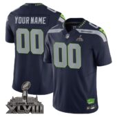 Men's Seattle Seahawks Limited Jersey - SB XLVIII + Washington Home Patch - All Stitched - Limited Jersey | NFL Jersey
