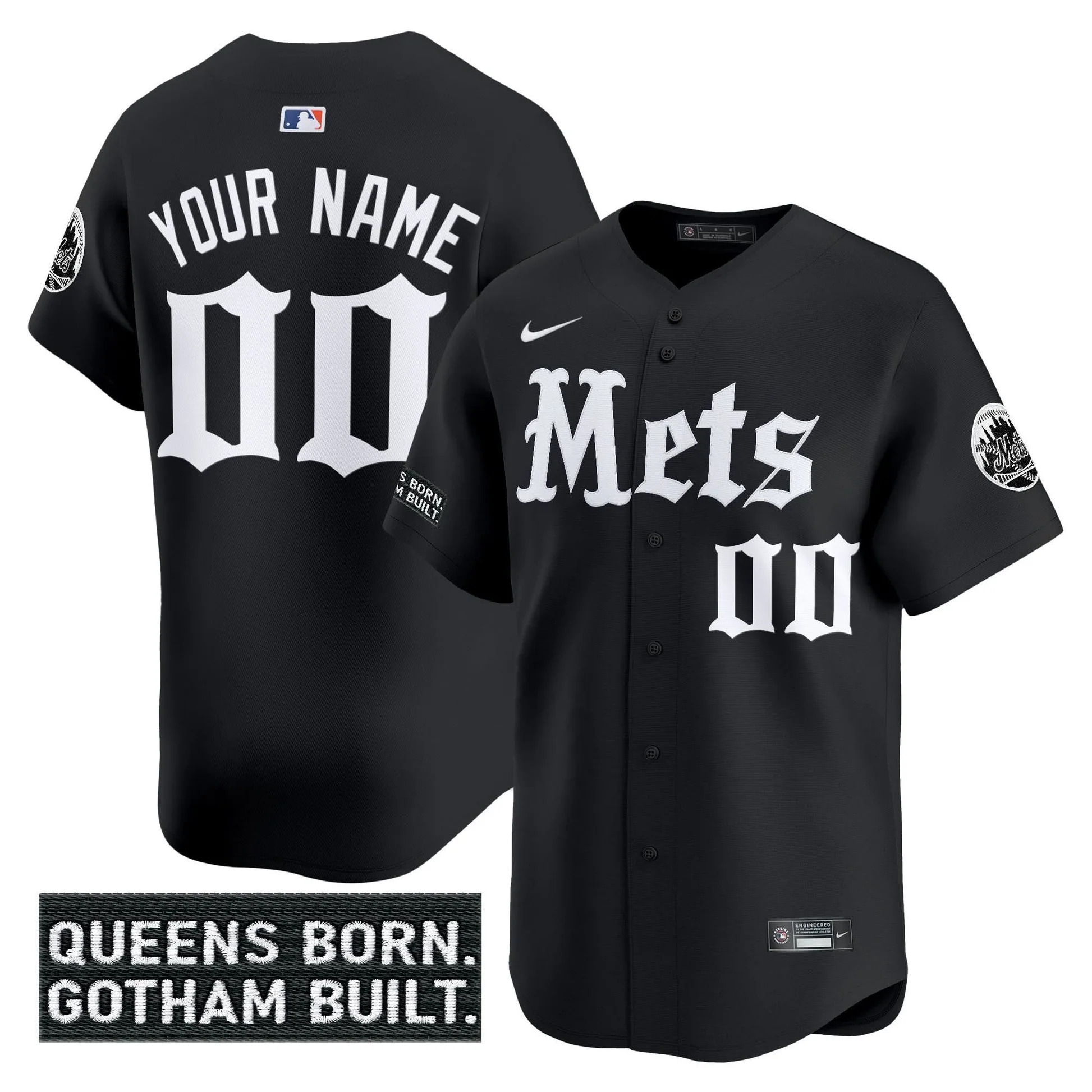 New York Mets 'Gotham Gothic Edition' Vapor Premier Limited Custom Jersey - All Stitched - Limited Jersey | MLB Jersey New York Mets 'Gotham Gothic Edition' Vapor Premier Limited Custom Jersey - All Stitched - Limited Jersey | MLB Jersey