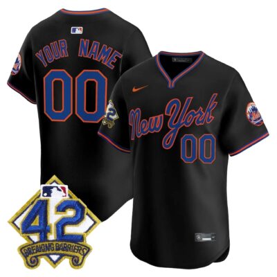 New York Mets 2025 Jackie Robinson Patch Road Alternate Custom Jersey – All Stitched - Limited Jersey | MLB Jersey