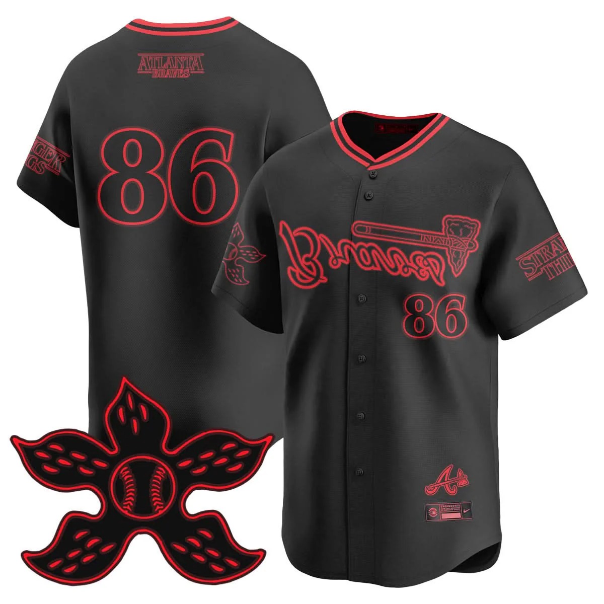 Atlanta Braves Stranger Things 2025 Limited Jersey - All Stitched - Limited Jersey | MLB Jersey Atlanta Braves Stranger Things 2025 Limited Jersey - All Stitched - Limited Jersey | MLB Jersey
